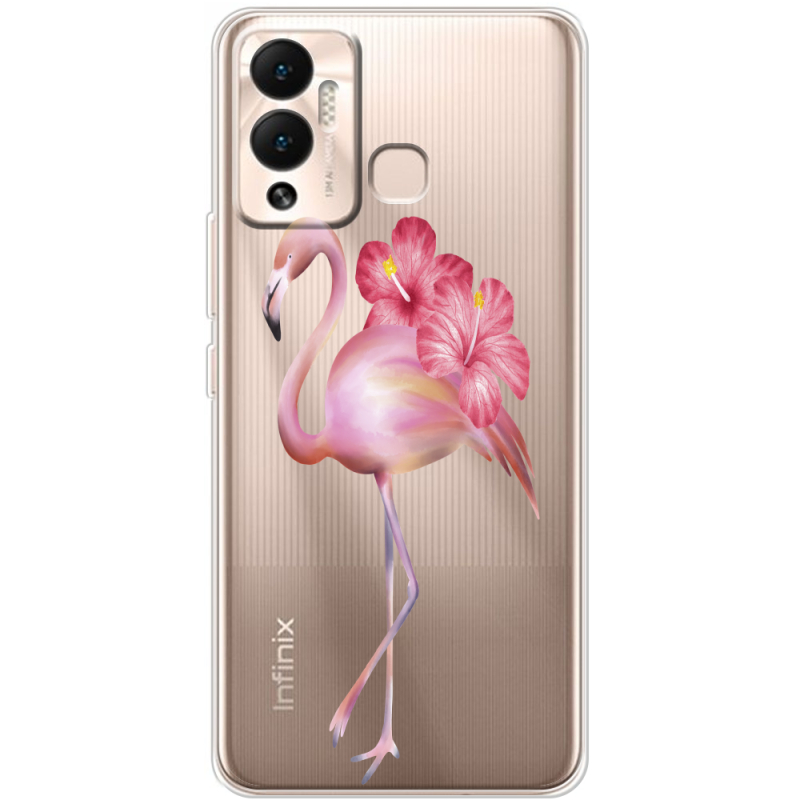 Прозрачный чехол BoxFace Infinix Hot 12 Play Floral Flamingo