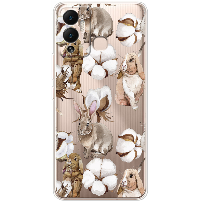 Прозрачный чехол BoxFace Infinix Hot 12 Play Cotton and Rabbits