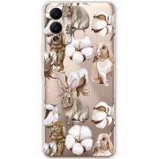 Прозрачный чехол BoxFace Infinix Hot 12 Play Cotton and Rabbits