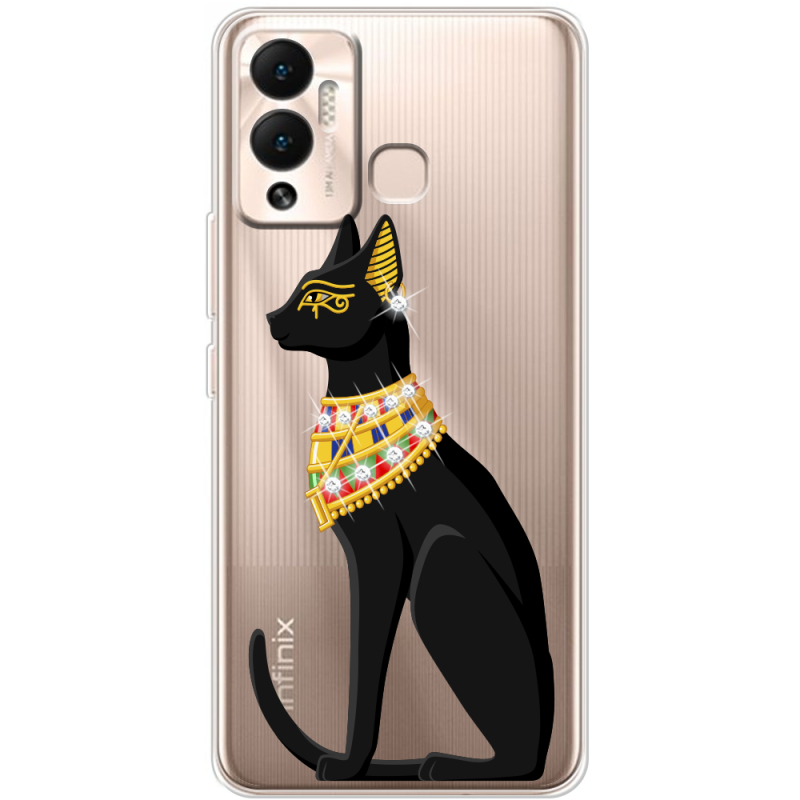 Чехол со стразами Infinix Hot 12 Play Egipet Cat