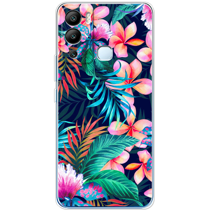 Чехол BoxFace Infinix Hot 12i flowers in the tropics