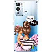 Прозрачный чехол BoxFace Infinix Hot 12i Super Mama and Daughter