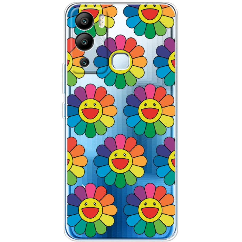 Прозрачный чехол BoxFace Infinix Hot 12i Hippie Flowers