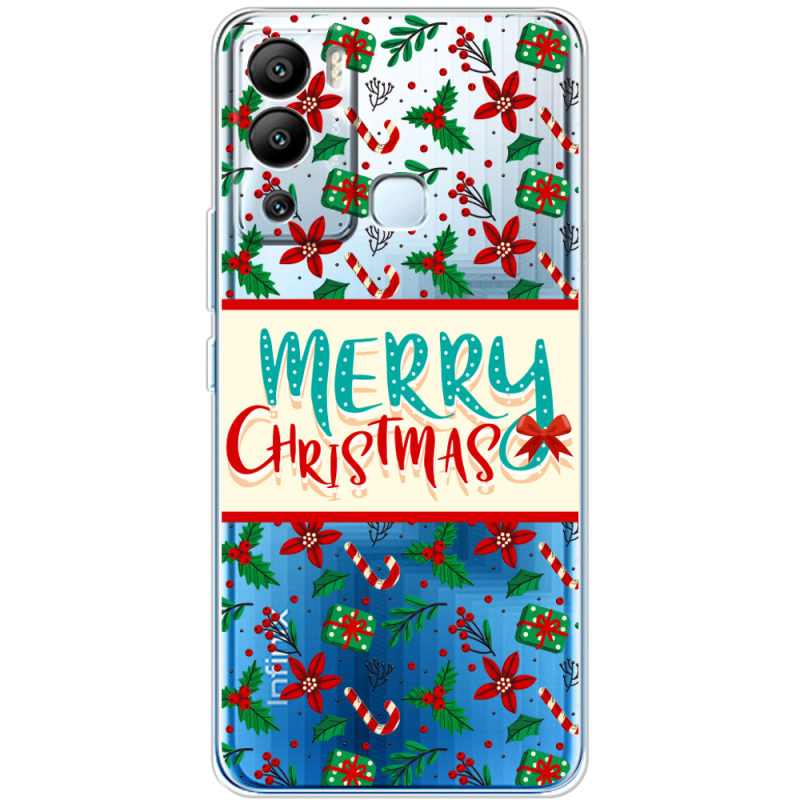 Прозрачный чехол BoxFace Infinix Hot 12i Vintage Christmas Pattern