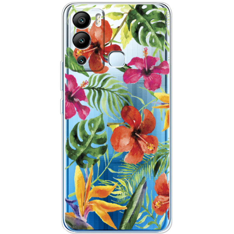 Прозрачный чехол BoxFace Infinix Hot 12i Tropical Flowers