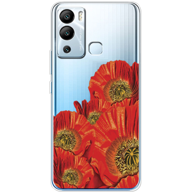 Прозрачный чехол BoxFace Infinix Hot 12i Red Poppies