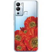 Прозрачный чехол BoxFace Infinix Hot 12i Red Poppies