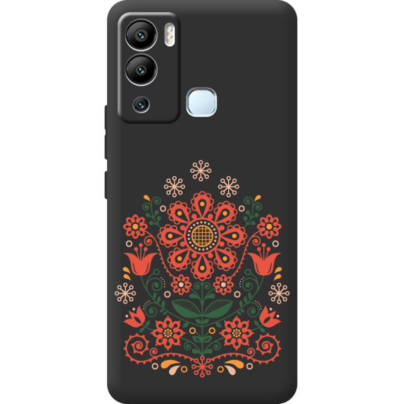 Черный чехол BoxFace Infinix Hot 12i Ukrainian Ornament