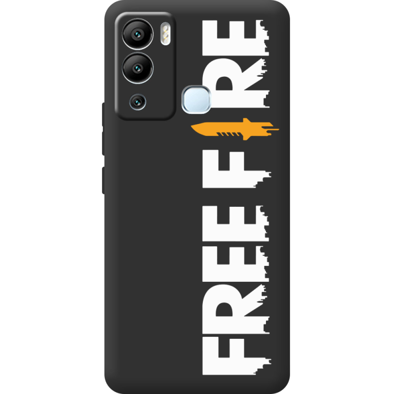 Черный чехол BoxFace Infinix Hot 12i Free Fire White Logo