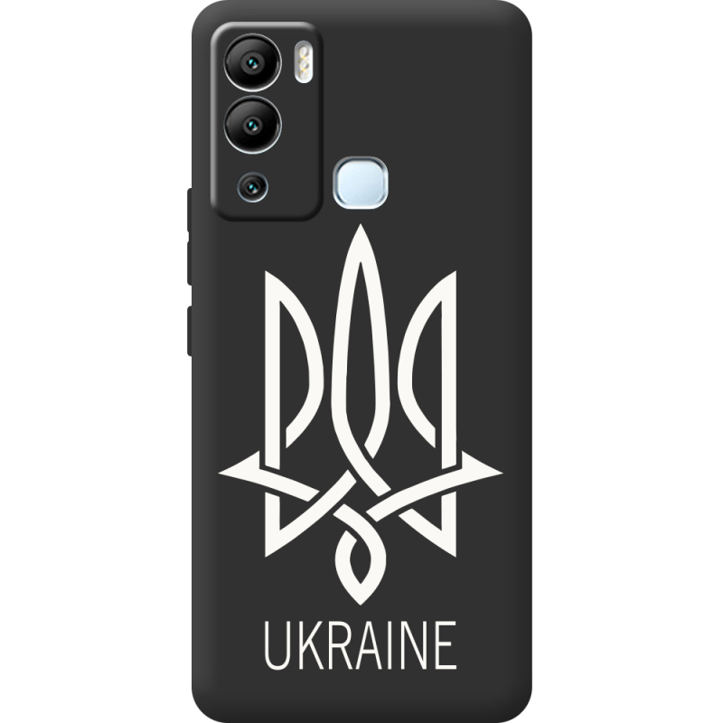 Черный чехол BoxFace Infinix Hot 12i Тризуб монограмма ukraine
