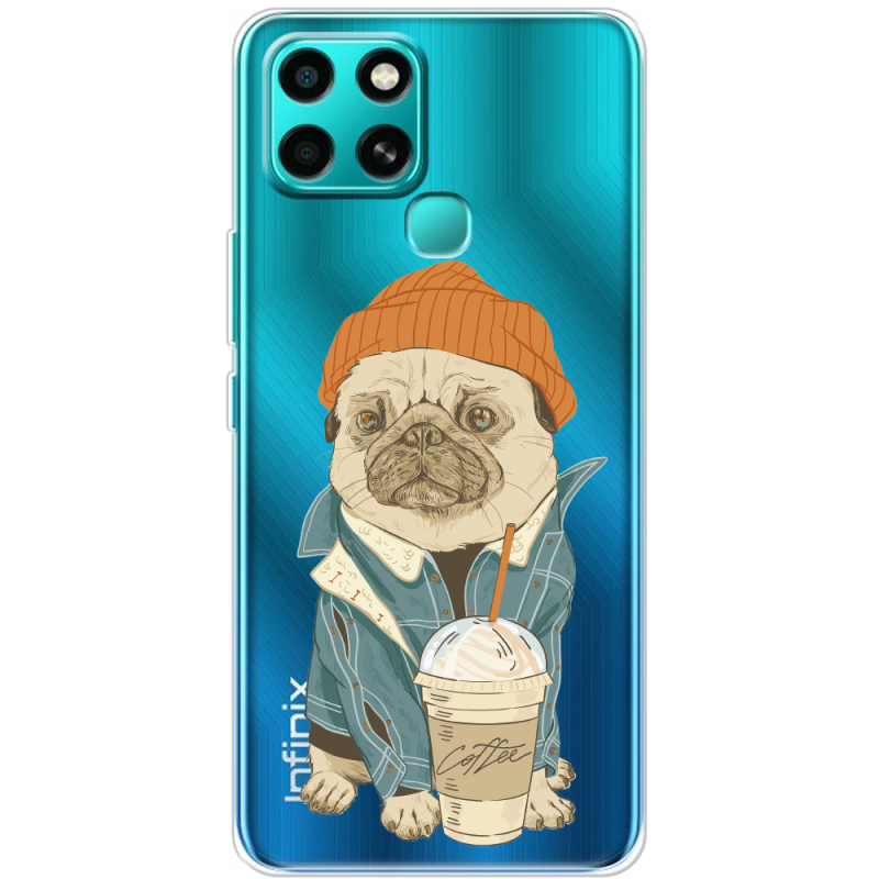 Прозрачный чехол BoxFace Infinix Smart 6 Dog Coffeeman