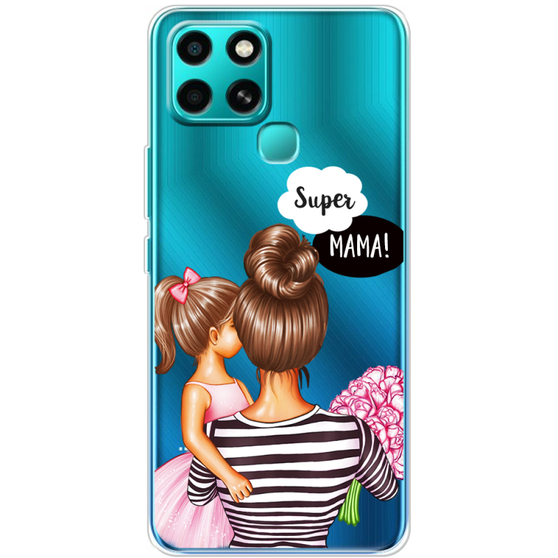 Прозрачный чехол BoxFace Infinix Smart 6 Super Mama and Daughter