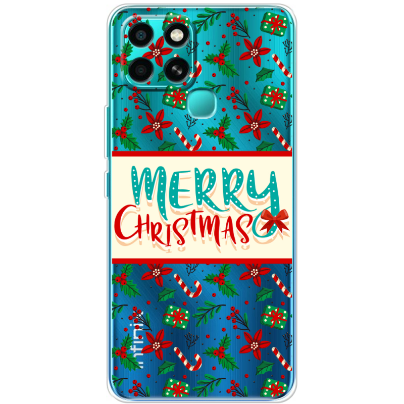 Прозрачный чехол BoxFace Infinix Smart 6 Vintage Christmas Pattern