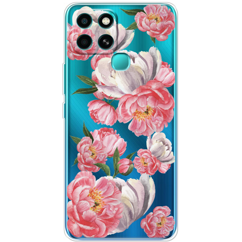 Прозрачный чехол BoxFace Infinix Smart 6 Peony Watercolor Style