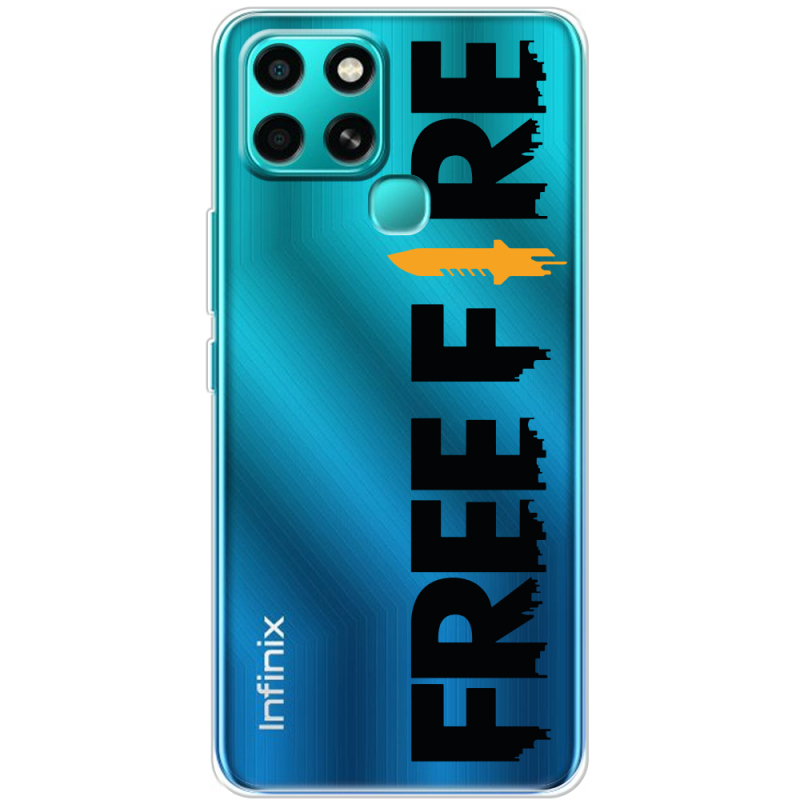 Прозрачный чехол BoxFace Infinix Smart 6 Free Fire Black Logo