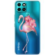 Прозрачный чехол BoxFace Infinix Smart 6 Floral Flamingo