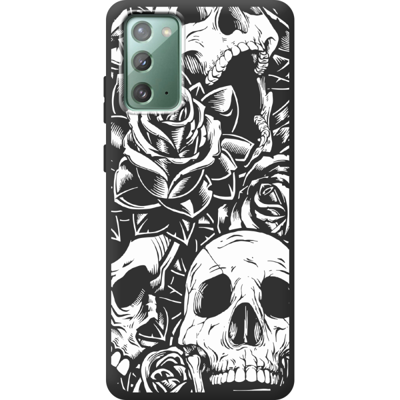 Черный чехол Uprint Samsung N980 Galaxy Note 20 Skull and Roses