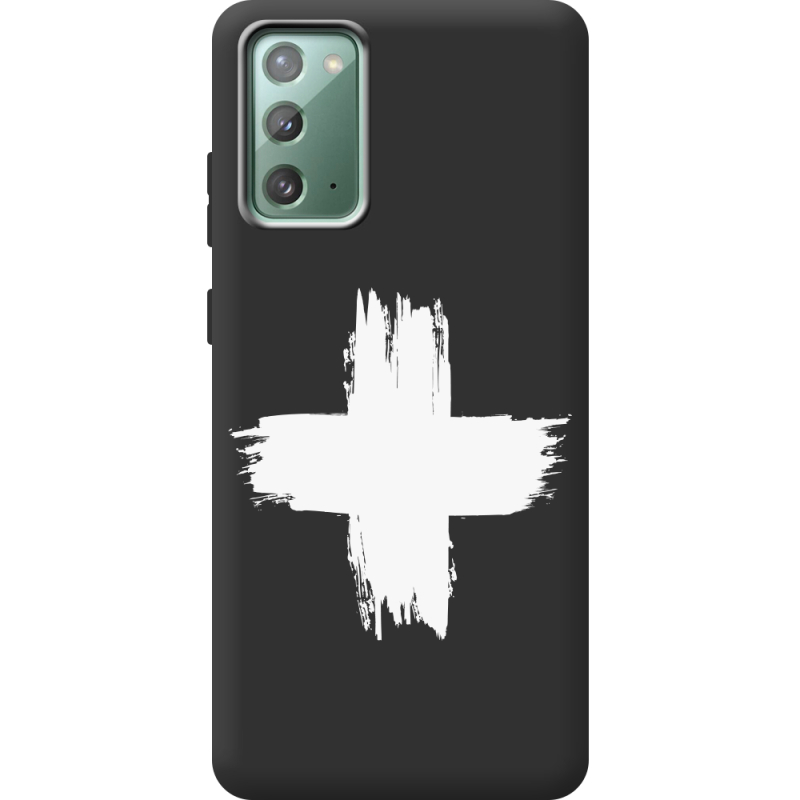 Черный чехол Uprint Samsung N980 Galaxy Note 20 Білий хрест ЗСУ
