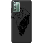 Черный чехол Uprint Samsung N980 Galaxy Note 20 Wolf and Raven