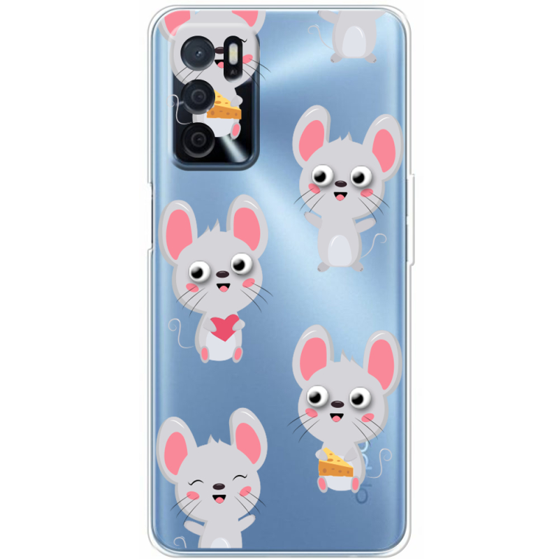 Прозрачный чехол BoxFace OPPO A54s с 3D-глазками Mouse