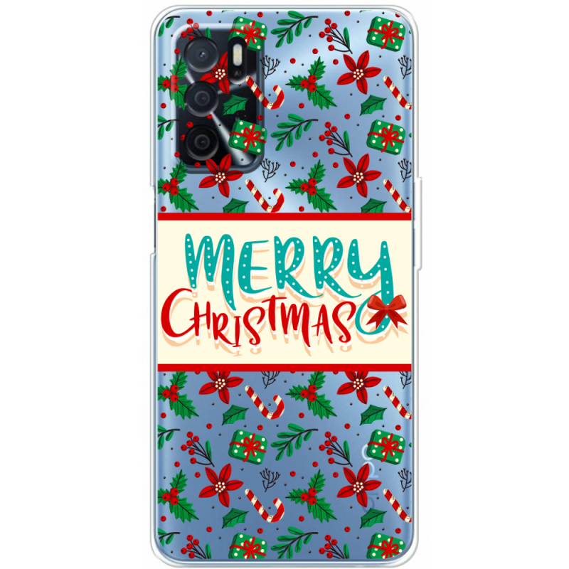 Прозрачный чехол BoxFace OPPO A54s Vintage Christmas Pattern