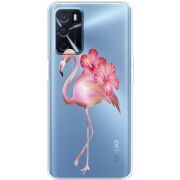 Прозрачный чехол BoxFace OPPO A54s Floral Flamingo