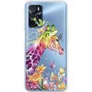 Прозрачный чехол BoxFace OPPO A54s Colorful Giraffe