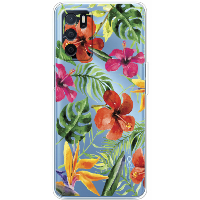 Прозрачный чехол BoxFace OPPO A54s Tropical Flowers