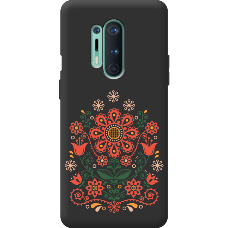 Черный чехол BoxFace OnePlus 8 Pro Ukrainian Ornament