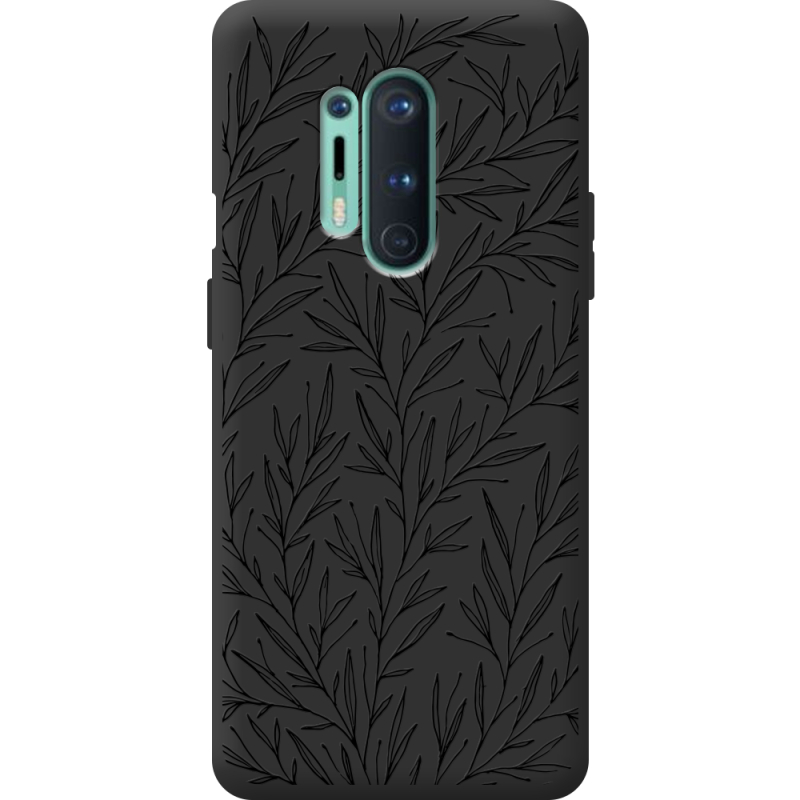 Черный чехол BoxFace OnePlus 8 Pro Leaves