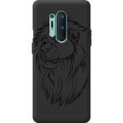 Черный чехол BoxFace OnePlus 8 Pro Lion