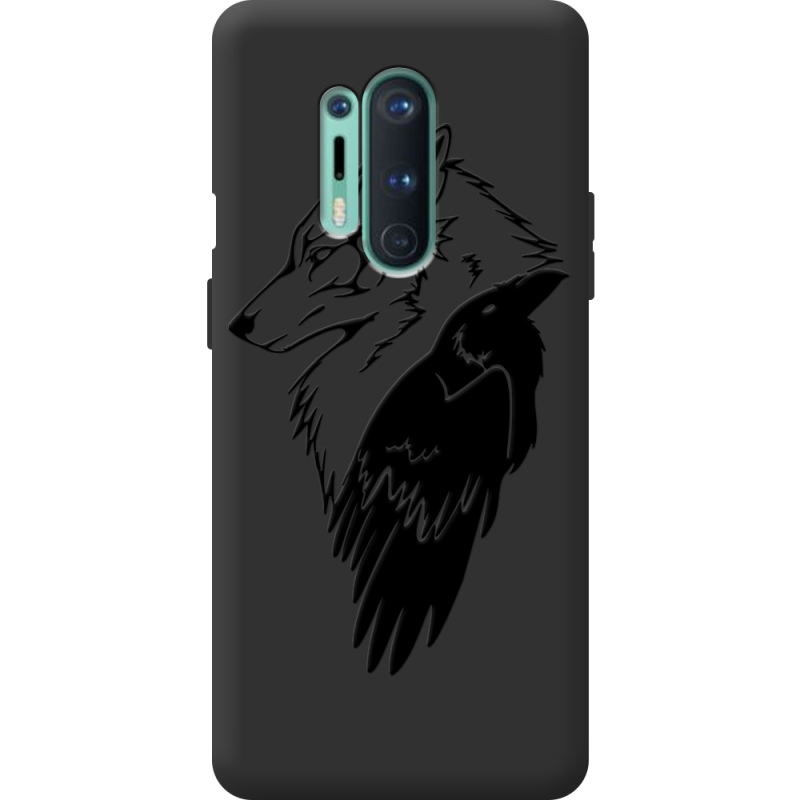 Черный чехол BoxFace OnePlus 8 Pro Wolf and Raven