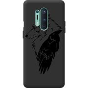 Черный чехол BoxFace OnePlus 8 Pro Wolf and Raven