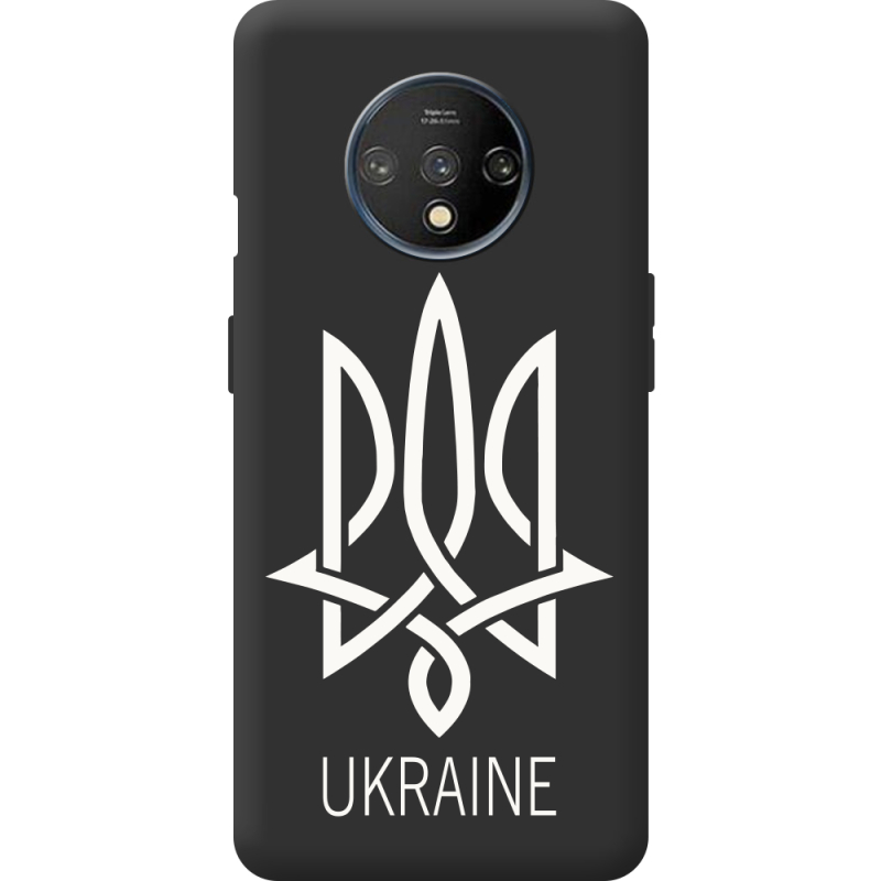 Черный чехол BoxFace OnePlus 7T Тризуб монограмма ukraine