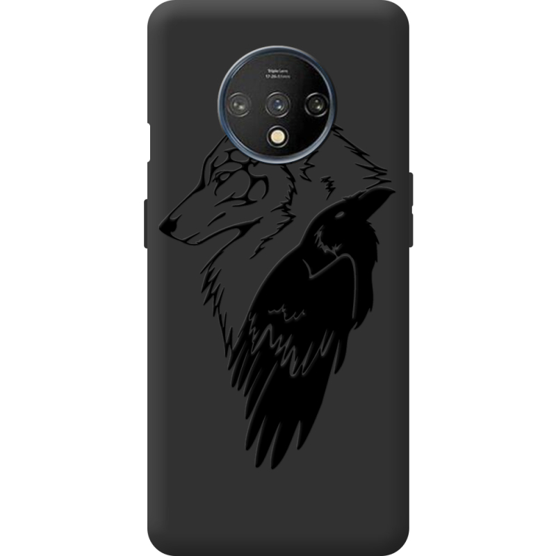 Черный чехол BoxFace OnePlus 7T Wolf and Raven