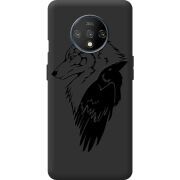 Черный чехол BoxFace OnePlus 7T Wolf and Raven