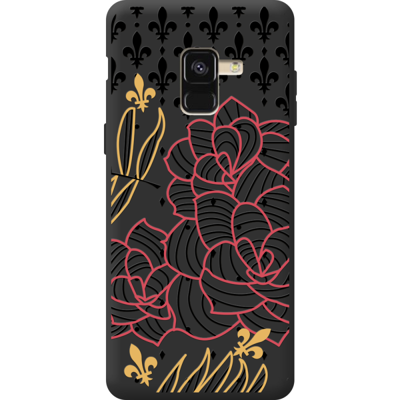 Черный чехол BoxFace Samsung A530 Galaxy A8 2018 FranceFlowers