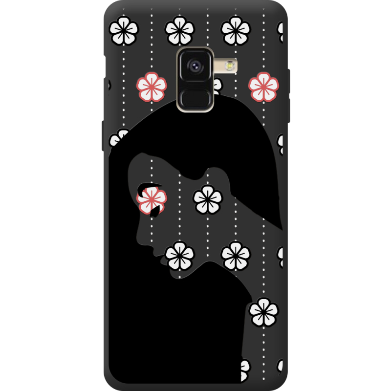 Черный чехол BoxFace Samsung A530 Galaxy A8 2018 Flower Hair