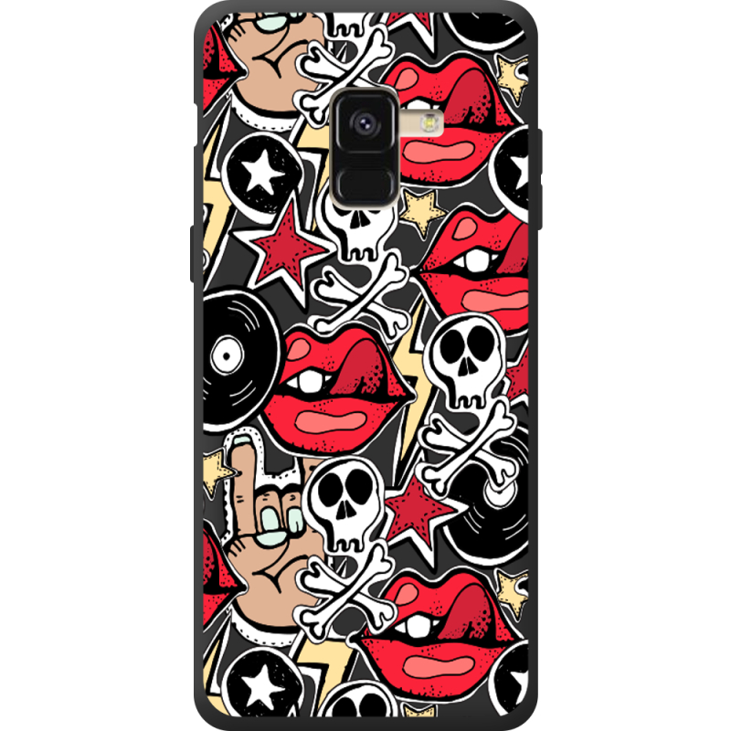 Черный чехол BoxFace Samsung A530 Galaxy A8 2018 Rock Graffiti