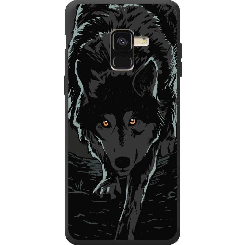 Черный чехол BoxFace Samsung A530 Galaxy A8 2018 Wolf