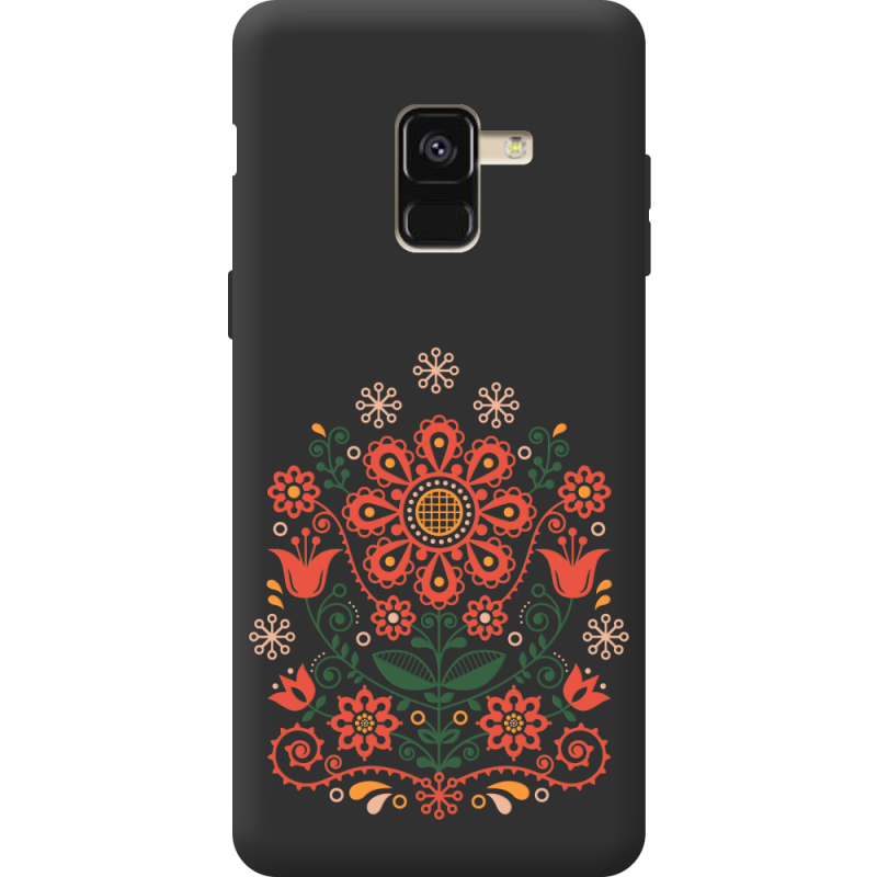 Черный чехол BoxFace Samsung A530 Galaxy A8 2018 Ukrainian Ornament