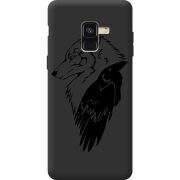 Черный чехол BoxFace Samsung A530 Galaxy A8 2018 Wolf and Raven