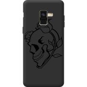 Черный чехол BoxFace Samsung A530 Galaxy A8 2018 Skull and Roses