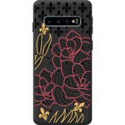 Черный чехол BoxFace Samsung G973 Galaxy S10 FranceFlowers