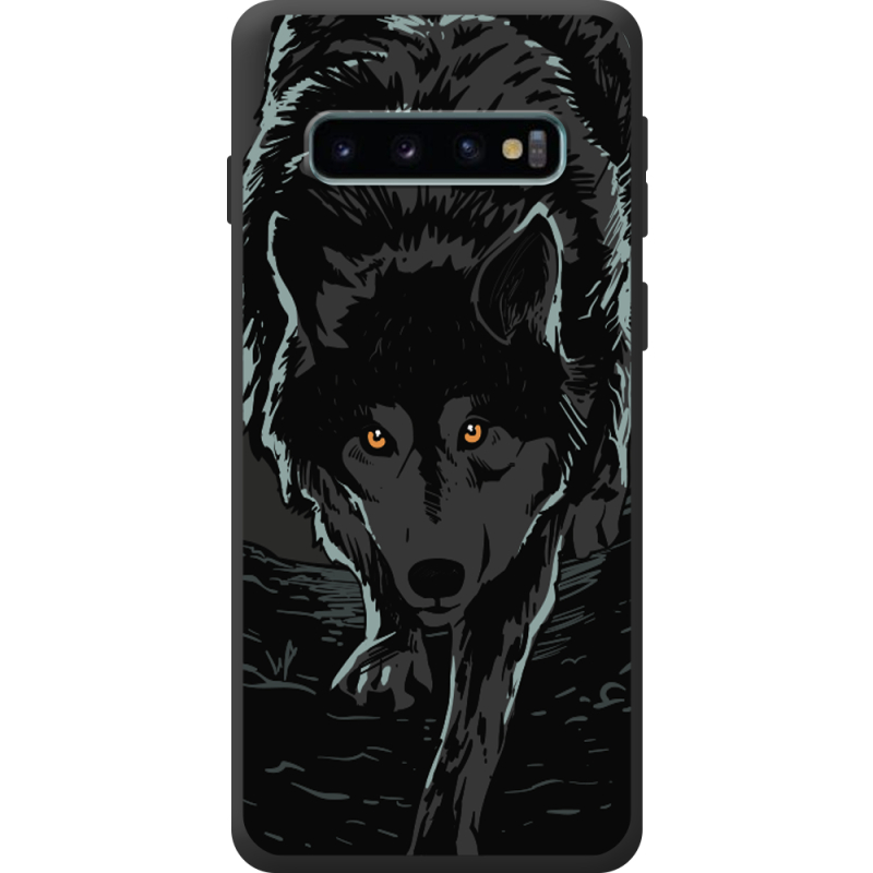 Черный чехол BoxFace Samsung G973 Galaxy S10 Wolf