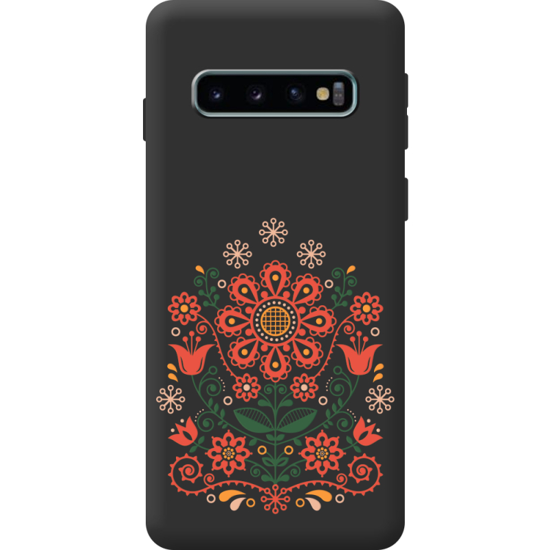 Черный чехол BoxFace Samsung G973 Galaxy S10 Ukrainian Ornament