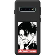 Черный чехол BoxFace Samsung G973 Galaxy S10 Attack On Titan - Ackerman
