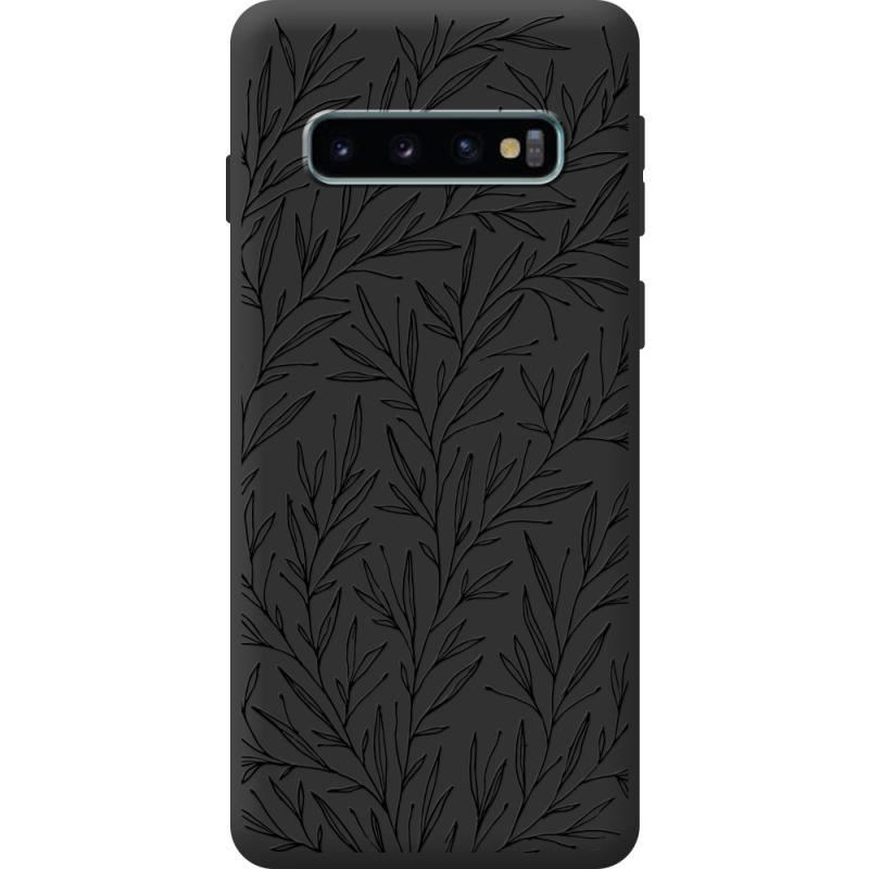 Черный чехол BoxFace Samsung G973 Galaxy S10 Leaves