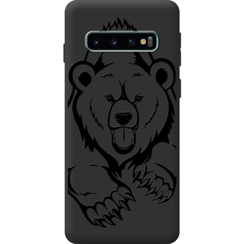 Черный чехол BoxFace Samsung G973 Galaxy S10 Grizzly Bear
