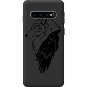 Черный чехол BoxFace Samsung G973 Galaxy S10 Wolf and Raven